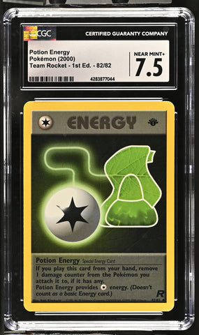 2000 Pokemon Team Rocket - 1st Edition Potion Energy 82/82 CGC 7.5