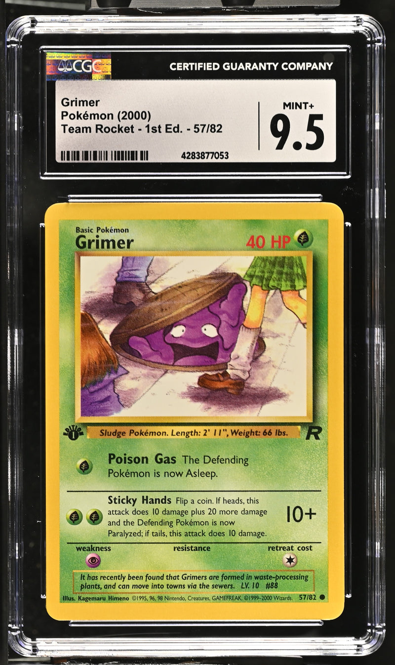 2000 Pokemon Team Rocket - 1st Edition Grimer 57/82 CGC 9.5