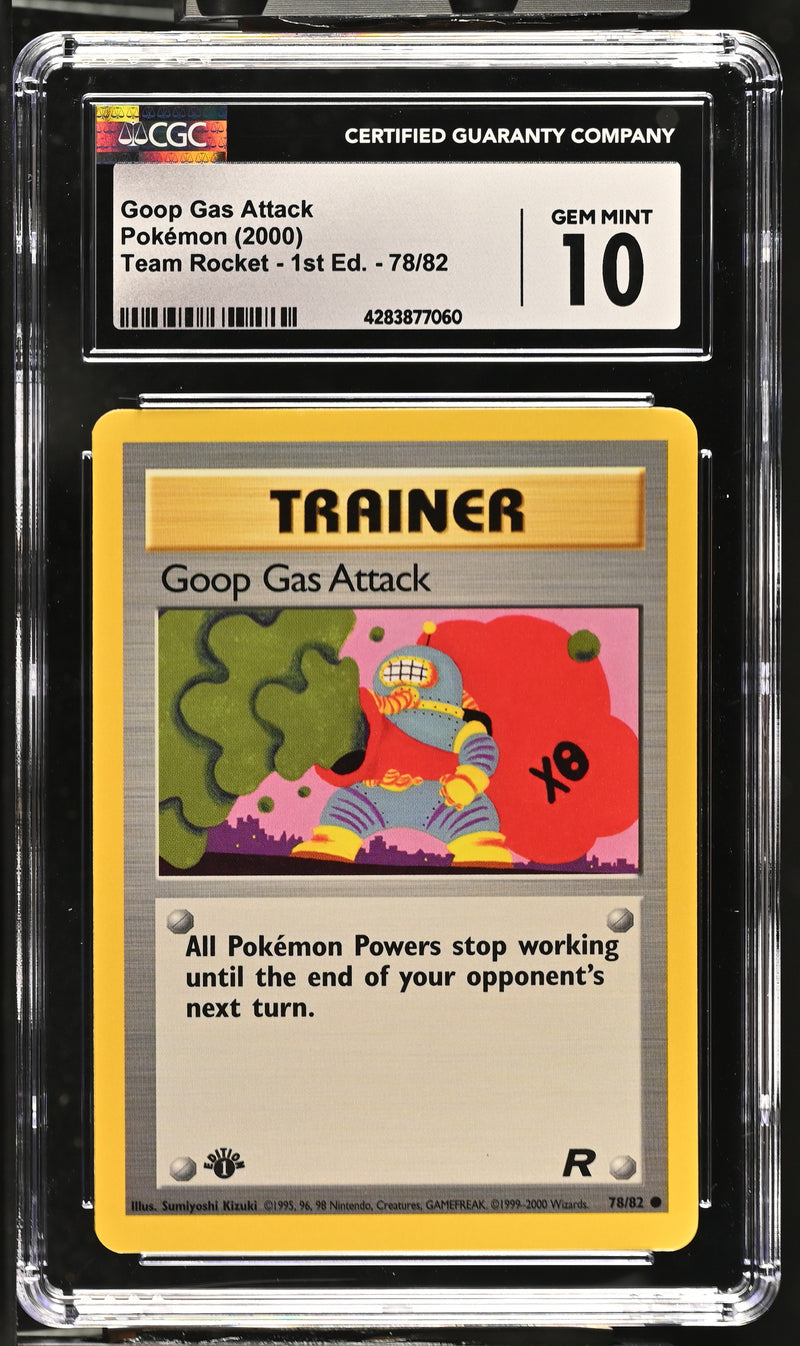 2000 Pokemon Team Rocket - 1st Edition Goop Gas Attack 78/82 CGC 10