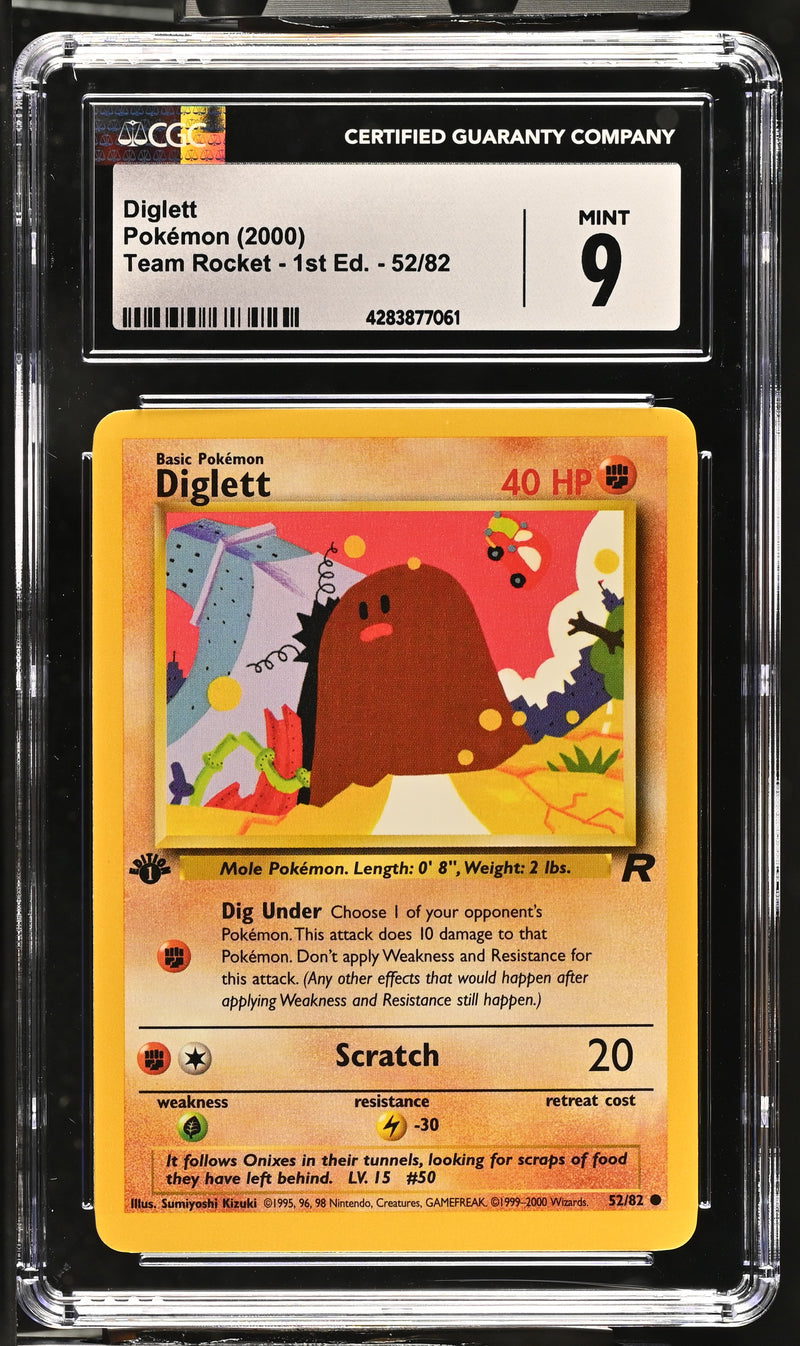 2000 Pokemon Team Rocket - 1st Edition Diglett 52/82 CGC 9