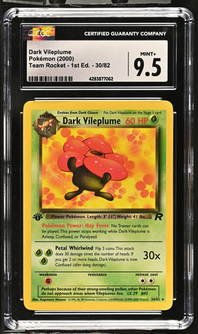 2000 Pokemon Team Rocket - 1st Edition Dark Vileplume 30/82 CGC 9.5