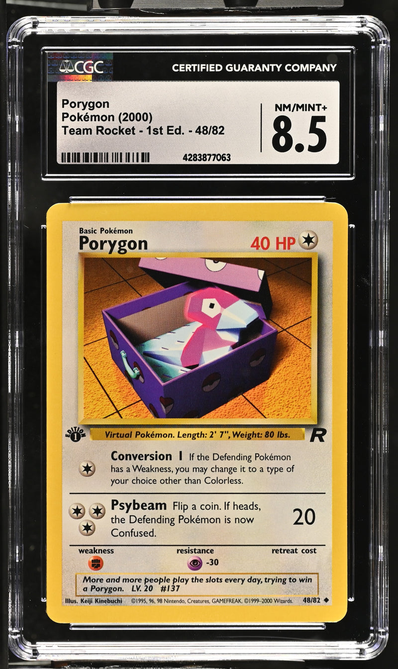 2000 Pokemon Team Rocket - 1st Edition Porygon 48/82 CGC 8.5