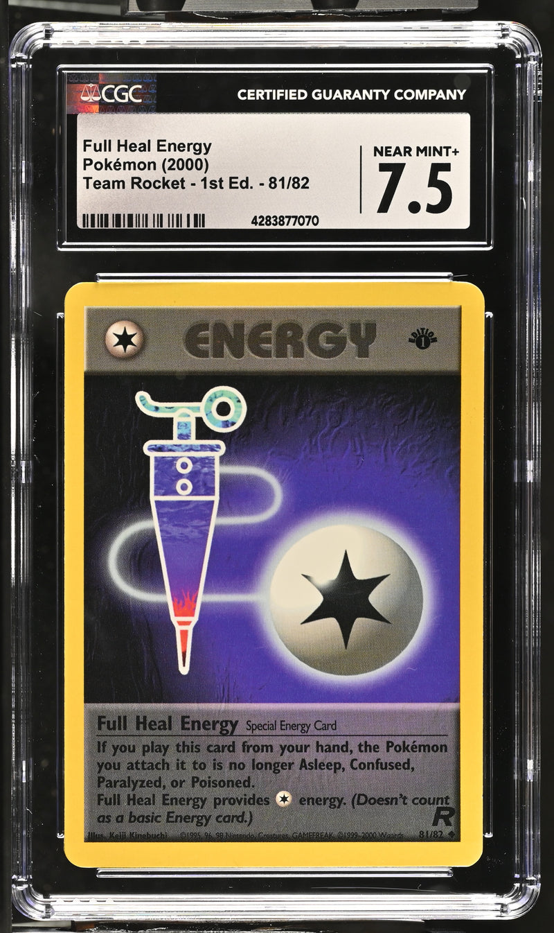 2000 Pokemon Team Rocket - 1st Edition Full Heal Energy 81/82 CGC 7.5 2000 Pokemon Team Rocket - 1st Edition Full Heal Energy 81/82 CGC 7.5