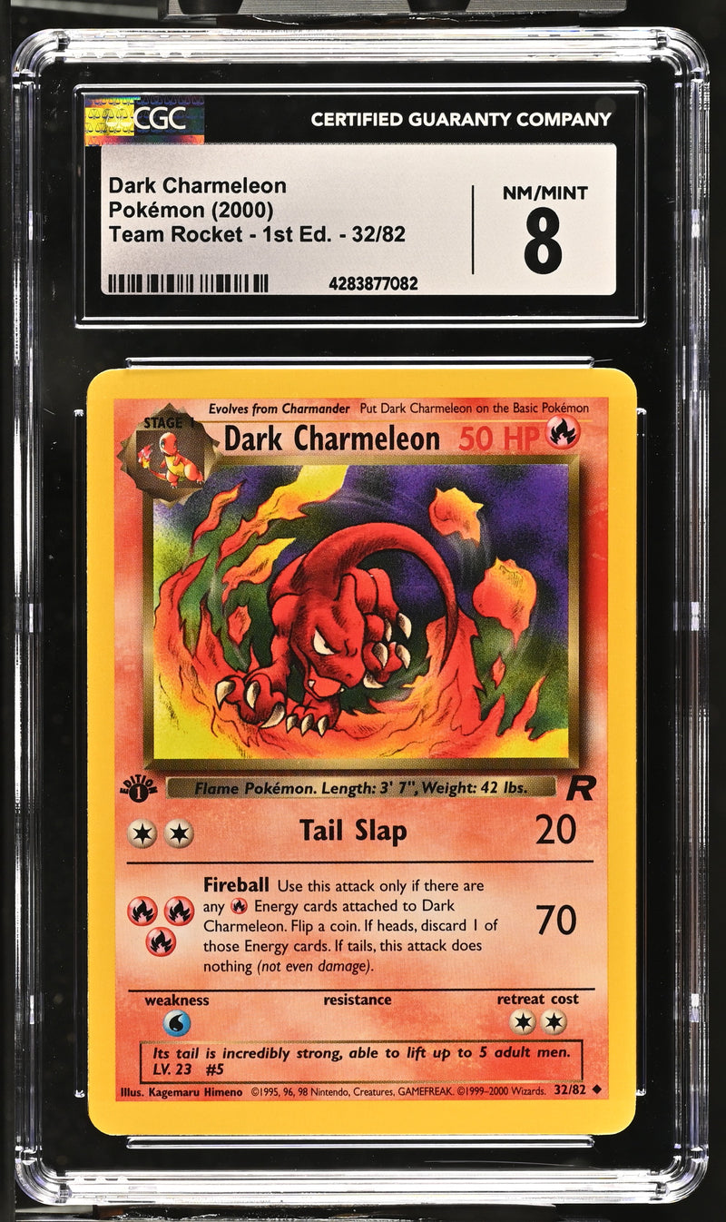 2000 Pokemon Team Rocket - 1st Edition Dark Charmeleon 32/82 CGC 8