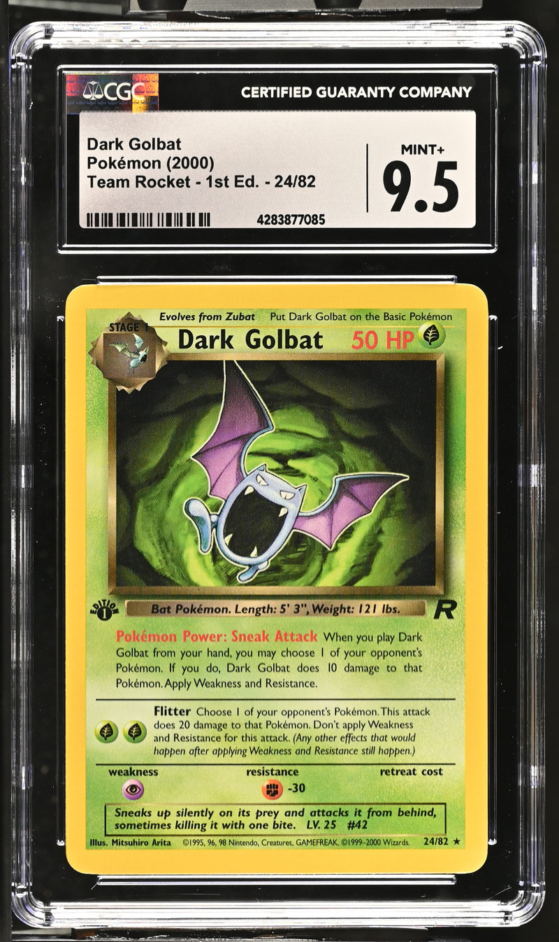 2000 Pokemon Team Rocket - 1st Edition Dark Golbat 24/82 CGC 9.5