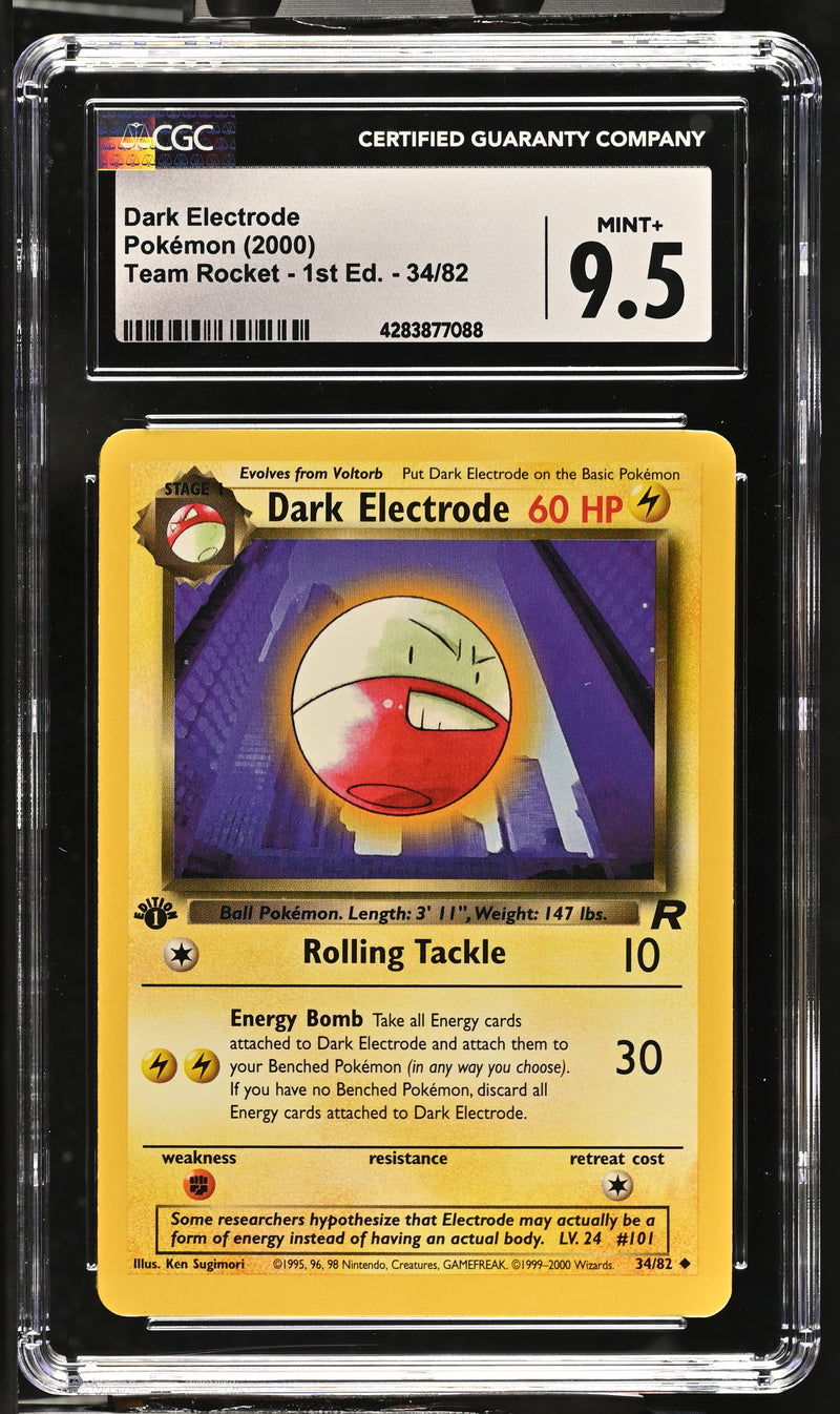 2000 Pokemon Team Rocket - 1st Edition Dark Electrode 34/82 CGC 9.5