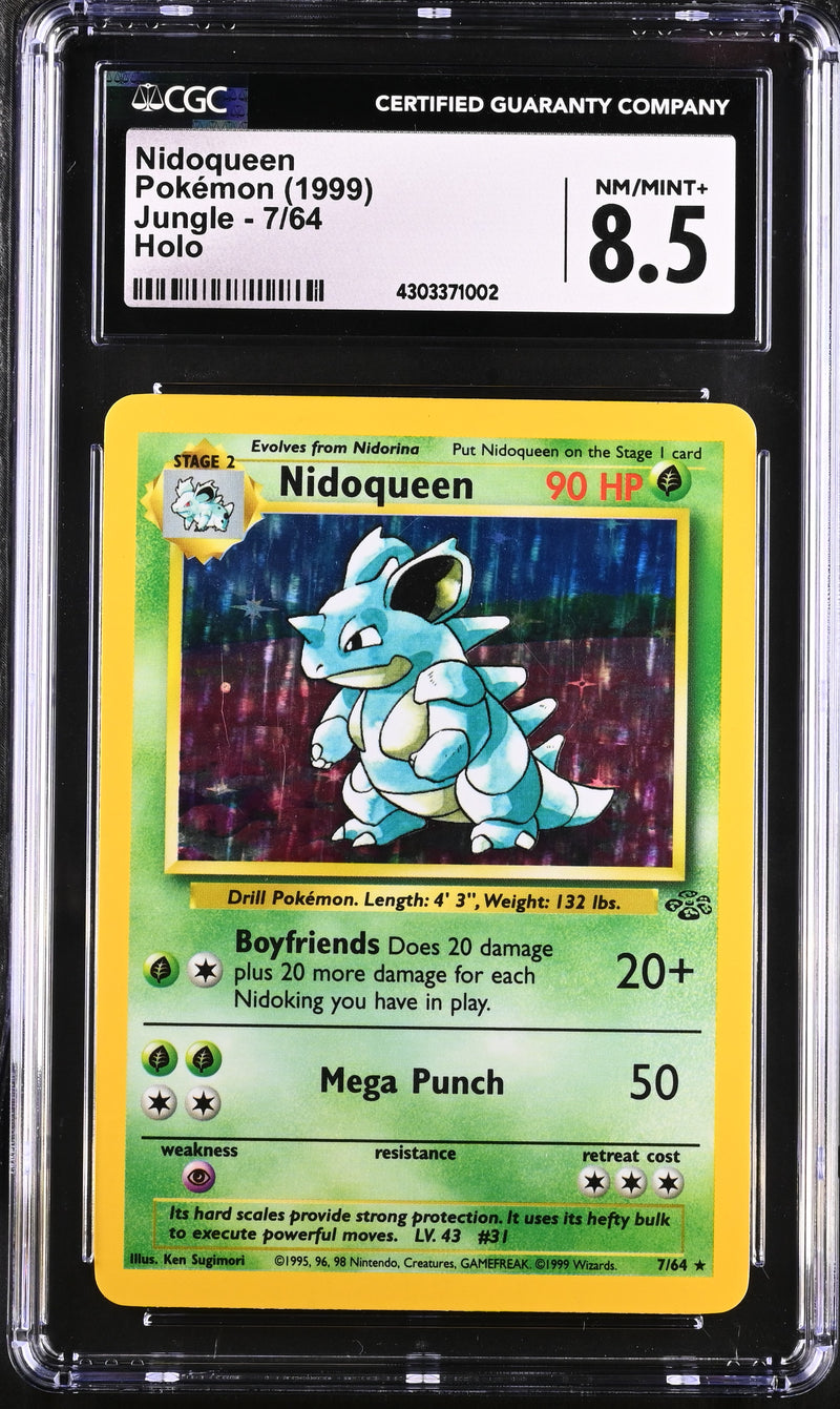 1999 Pokémon Jungle - Unlimited Nidoqueen 7/64 Holo CGC 8.5