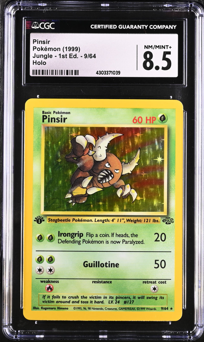 1999 Pokémon Jungle - 1st Edition Pinsir 9/64 Holo CGC 8.5