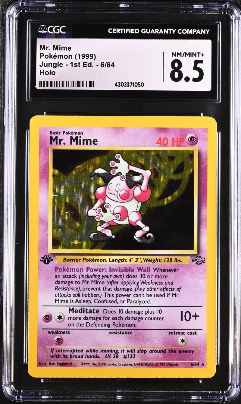 1999 Pokémon Jungle - 1st Edition Mr. Mime 6/64 Holo CGC 8.5