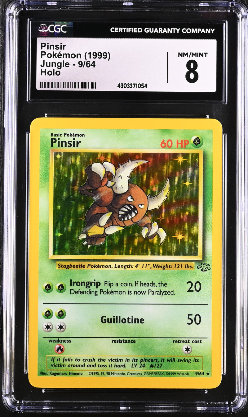 1999 Pokémon Jungle - Unlimited Pinsir 9/64 Holo CGC 8