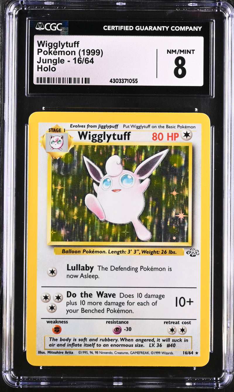 1999 Pokémon Jungle - Unlimited Wigglytuff 16/64 Holo CGC 8