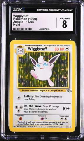 1999 Pokémon Jungle - Unlimited Wigglytuff 16/64 Holo CGC 8
