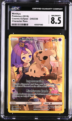 2019 Pokemon Cosmic Eclipse Mimikyu 245/236 Character Rare CGC 8.5