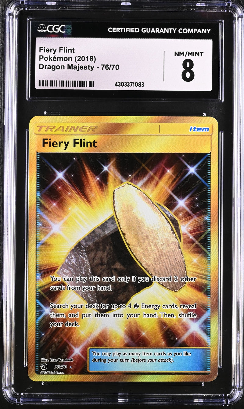 2018 Pokemon Dragon Majesty Fiery Flint 76/70 CGC 8