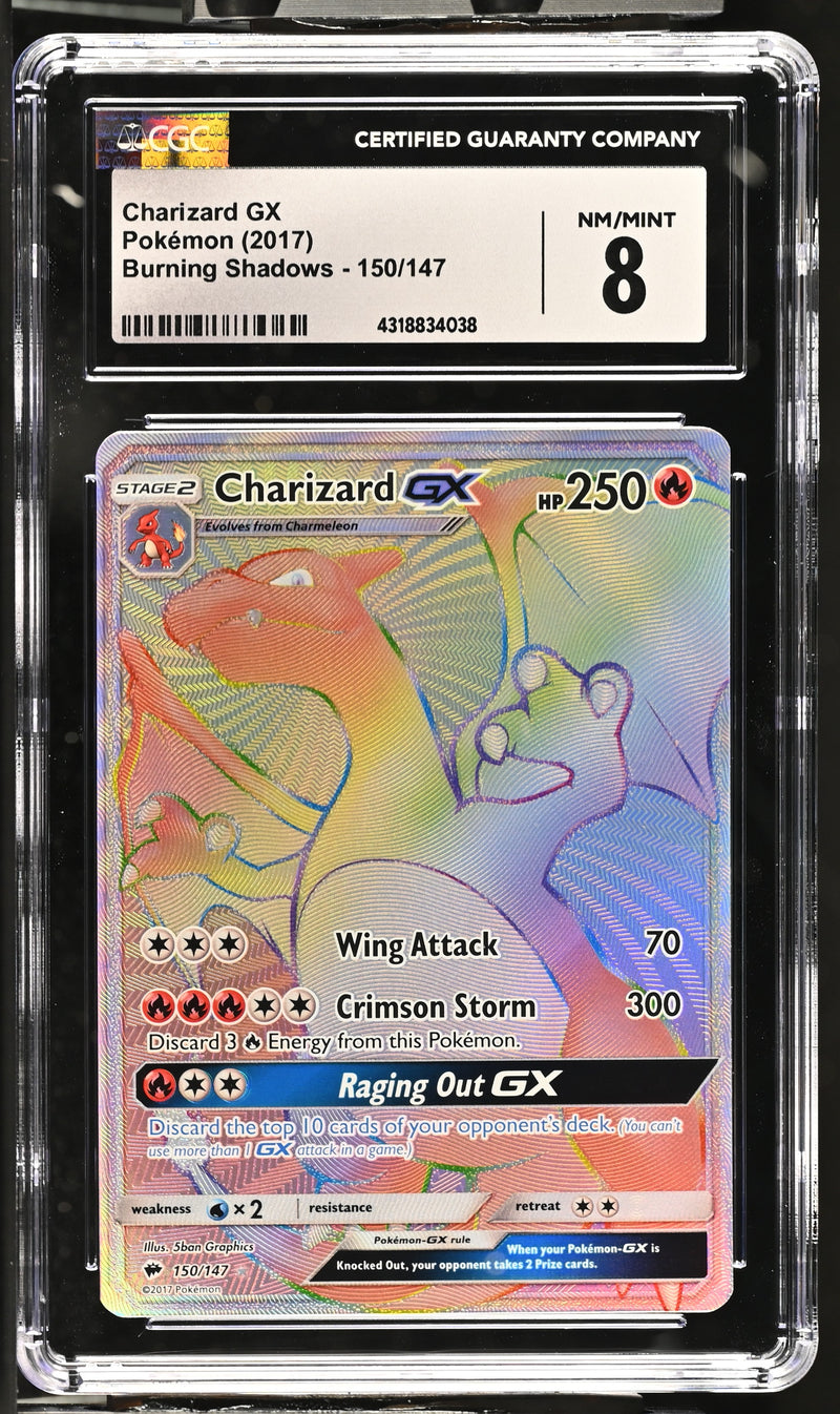 2017 Pokemon Burning Shadows Charizard GX 150/147 CGC 8