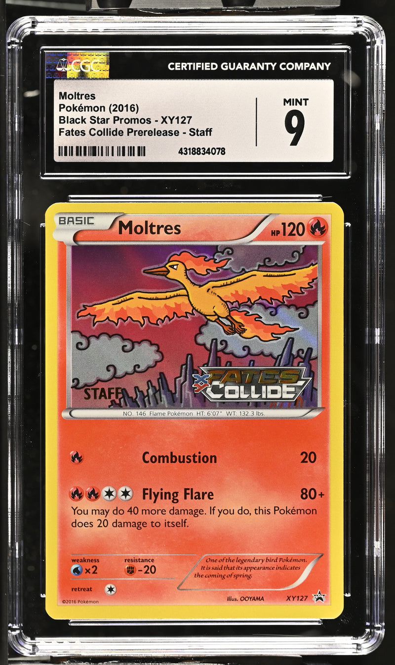 2016 Pokemon Black Star Promos - XY Moltres XY127 Fates Collide Prerelease CGC 9