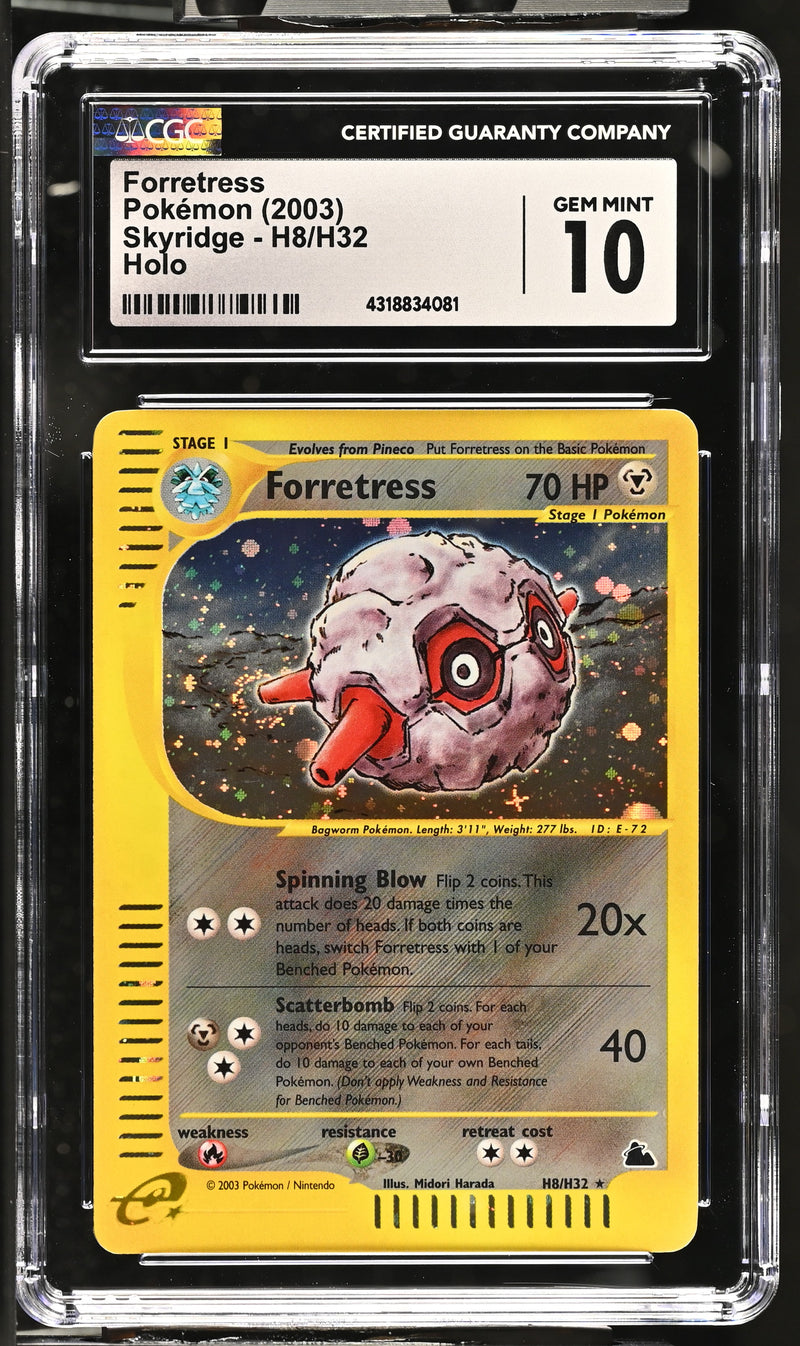 2003 Pokemon Skyridge Forretress H8/H32 Holo CGC 10