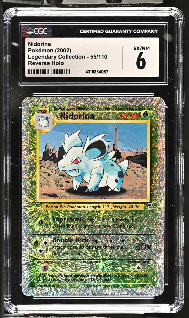 2002 Pokemon Legendary Collection Nidorina 55/110 Reverse Holo CGC 6