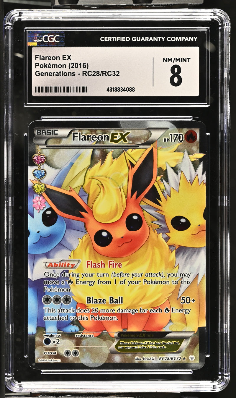 2016 Pokemon Generations Flareon EX RC28/RC32 CGC 8