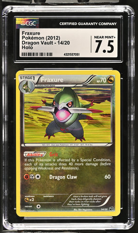 2012 Pokemon Dragon Vault Fraxure 14/20 Holo CGC 7.5