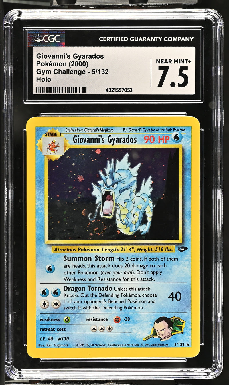 2000 Pokemon Gym Challenge - Unlimited Giovanni's Gyarados 5/132 Holo CGC 7.5