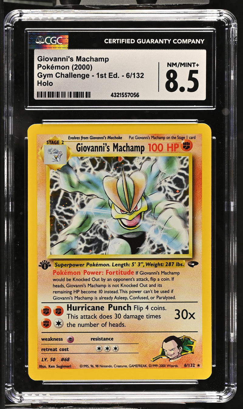 2000 Pokemon Gym Challenge - 1st Edition Giovanni's Machamp 6/132 Holo CGC 8.5