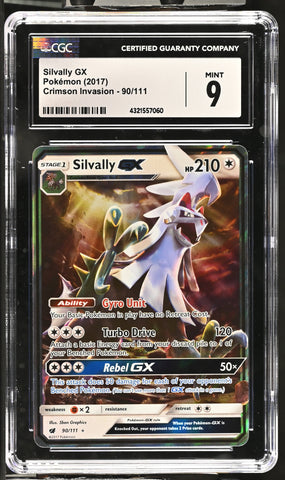 2017 Pokemon Crimson Invasion Silvally GX 90/111 CGC 9