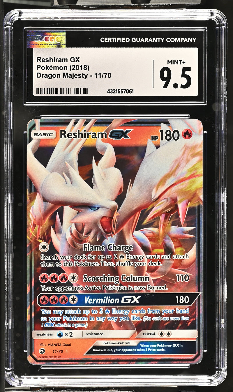 2018 Pokemon Dragon Majesty Reshiram GX 11/70 CGC 9.5