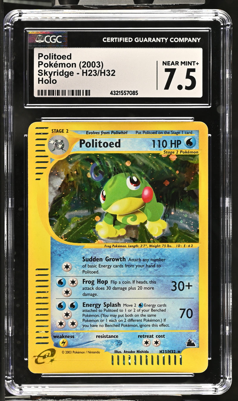 2003 Pokemon Skyridge Politoed H23/H32 Holo CGC 7.5