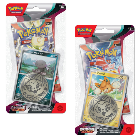 Scarlet & Violet: Obsidian Flames - Single Pack Blister Set of 2 Paldean Wooper & Pawmi