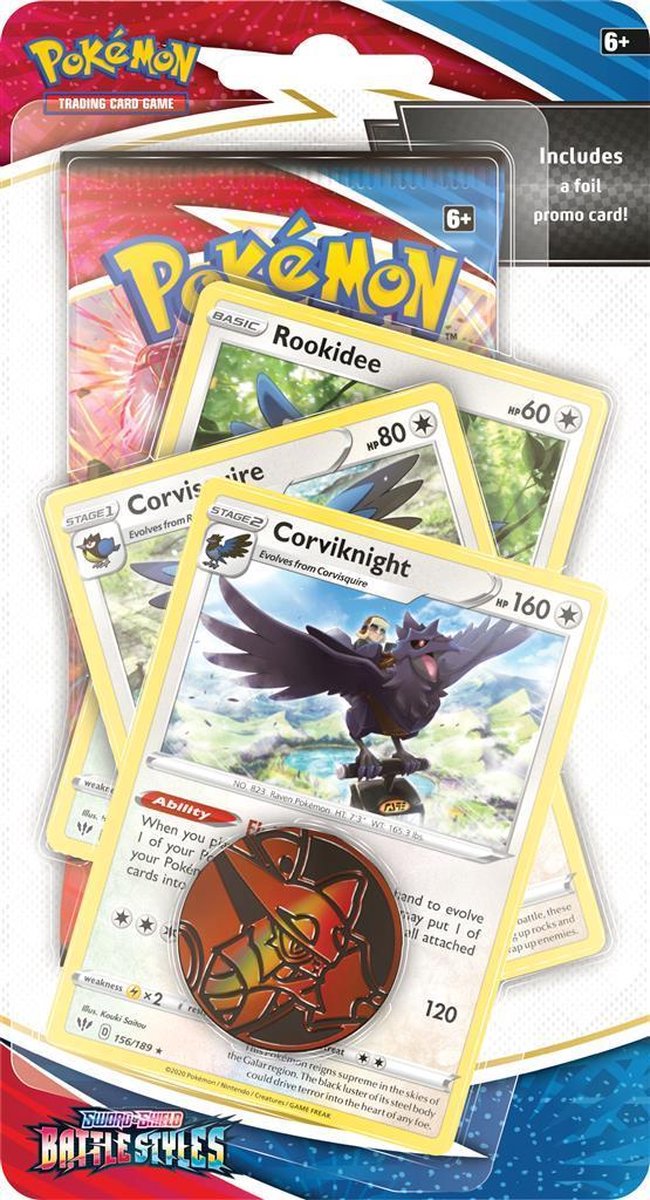 Sword & Shield: Battle Styles - Premium Checklane Blister (Corviknight Sword & Shield: Battle Styles - Premium Checklane Blister (Corviknight